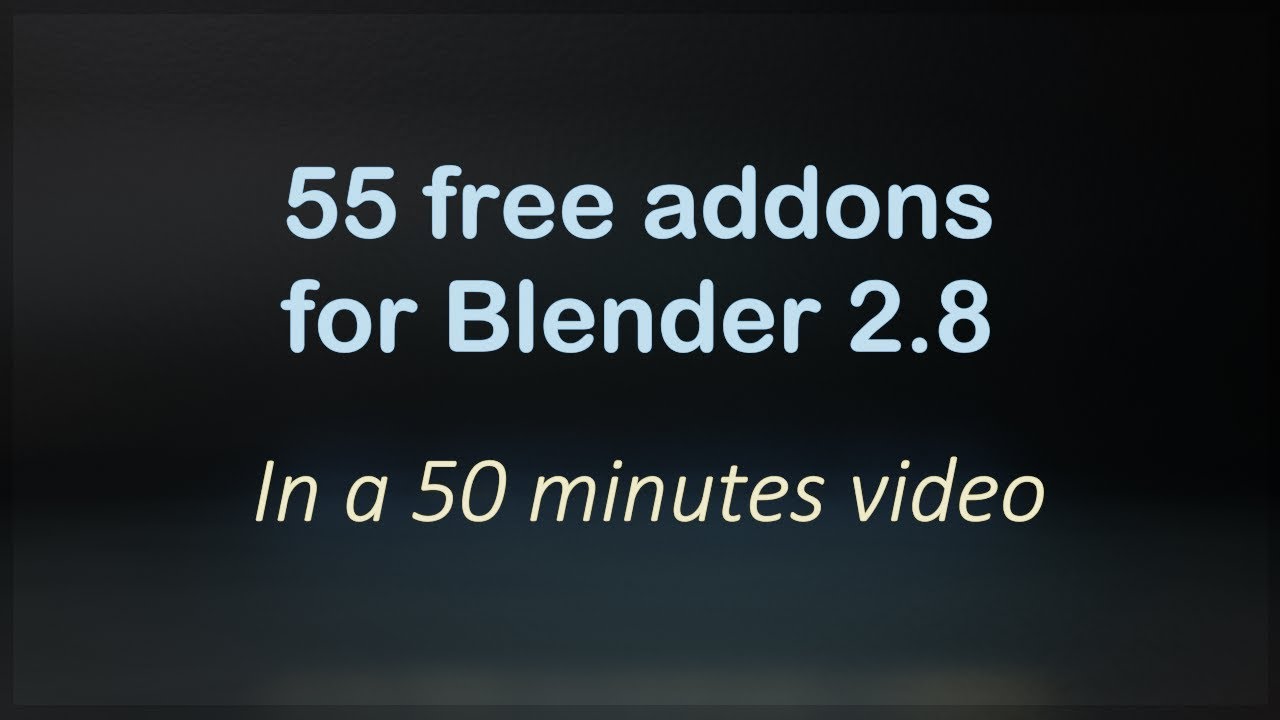 blender 2.8 add ons list